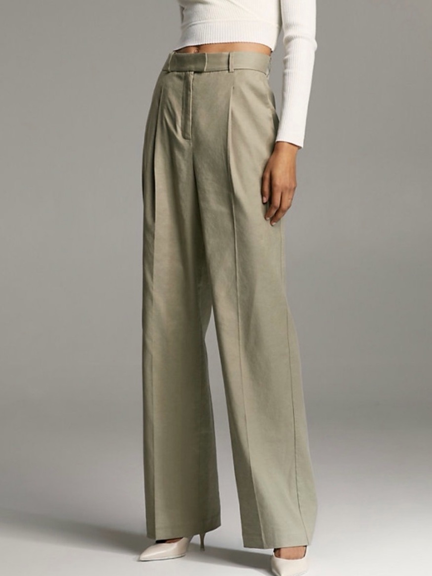 Aritzia Baratin Linen High-Waisted Pants